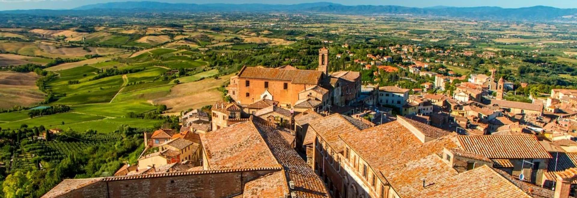 Beautiful view of the roofs in Moltepulciano, Italy