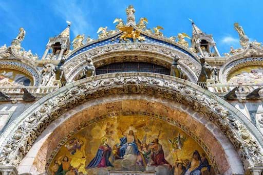 View from the entrance of St. Mark Basilica in Venice