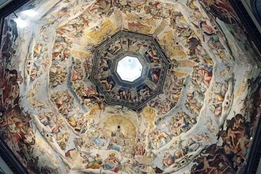 View of the inside of the Cupola of the Duomo In Florence