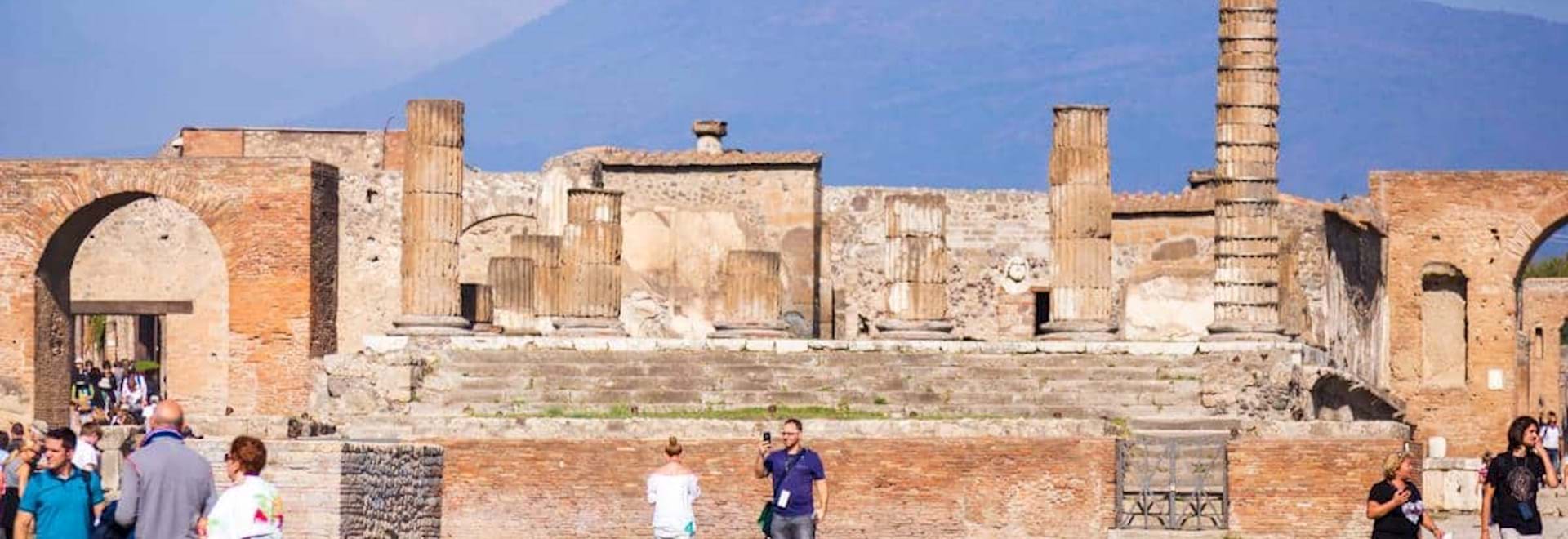 Tourists visiting Pompeii