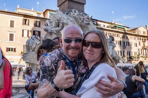 Tourists in Rome at Piazza Navona