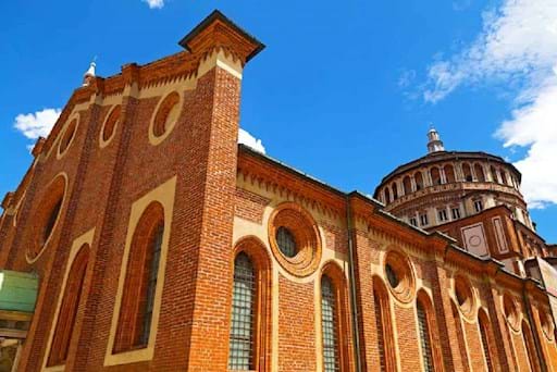 View of the Church of Santa Maria delle Grazie where the Last Supper is kept