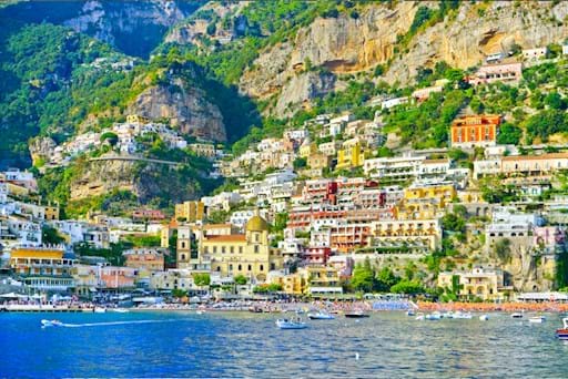 View of Positano from Ferry