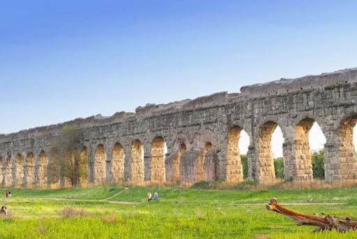 Famous aquedotto along the Appian way in Rome